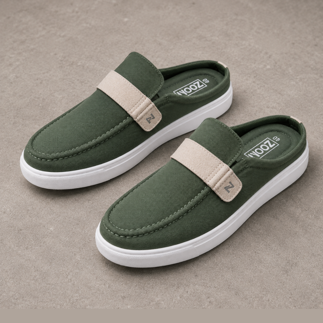 Zuqo Men's Half Shoe - Olive Canvas