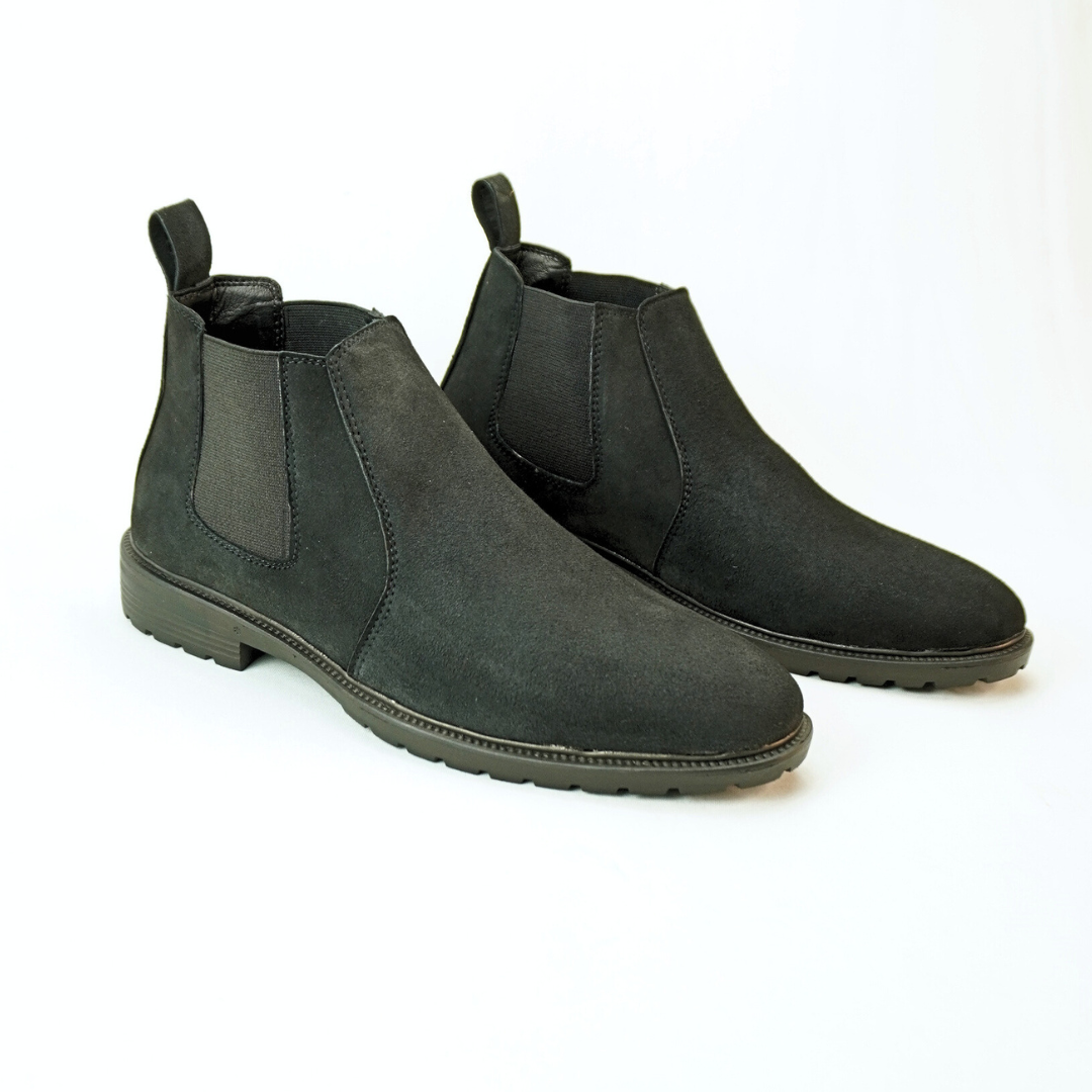 Zuqo Mens Chelsea Boot   - Suede Black