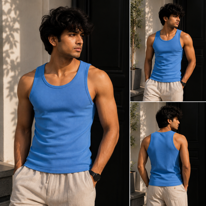 Tank Top 3-Pack | Essential (Black + White + Sky Blue)
