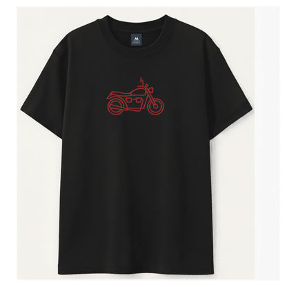 Embroidery  Drop Shoulder  T Shirt - Rider Dream