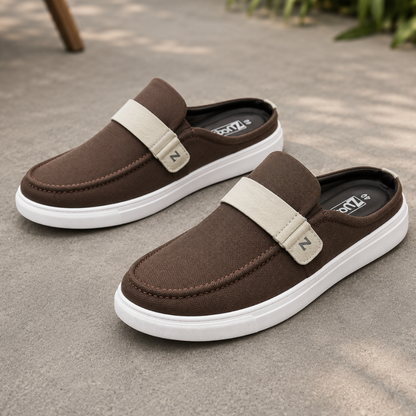 Zuqo Men's Half Shoe - Coffee Canvas