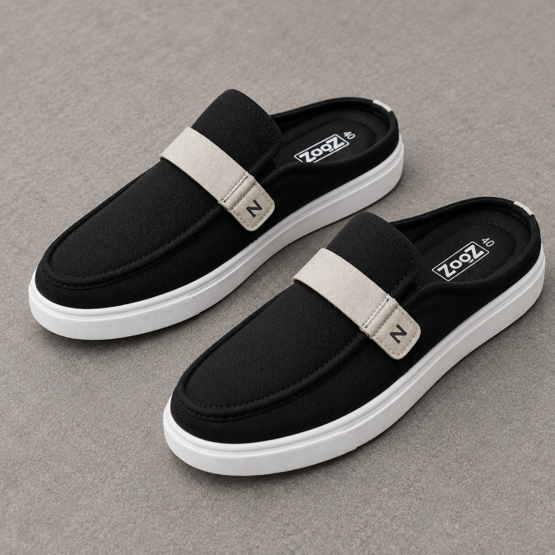 Zuqo Men's Half Shoe - Black Canvas