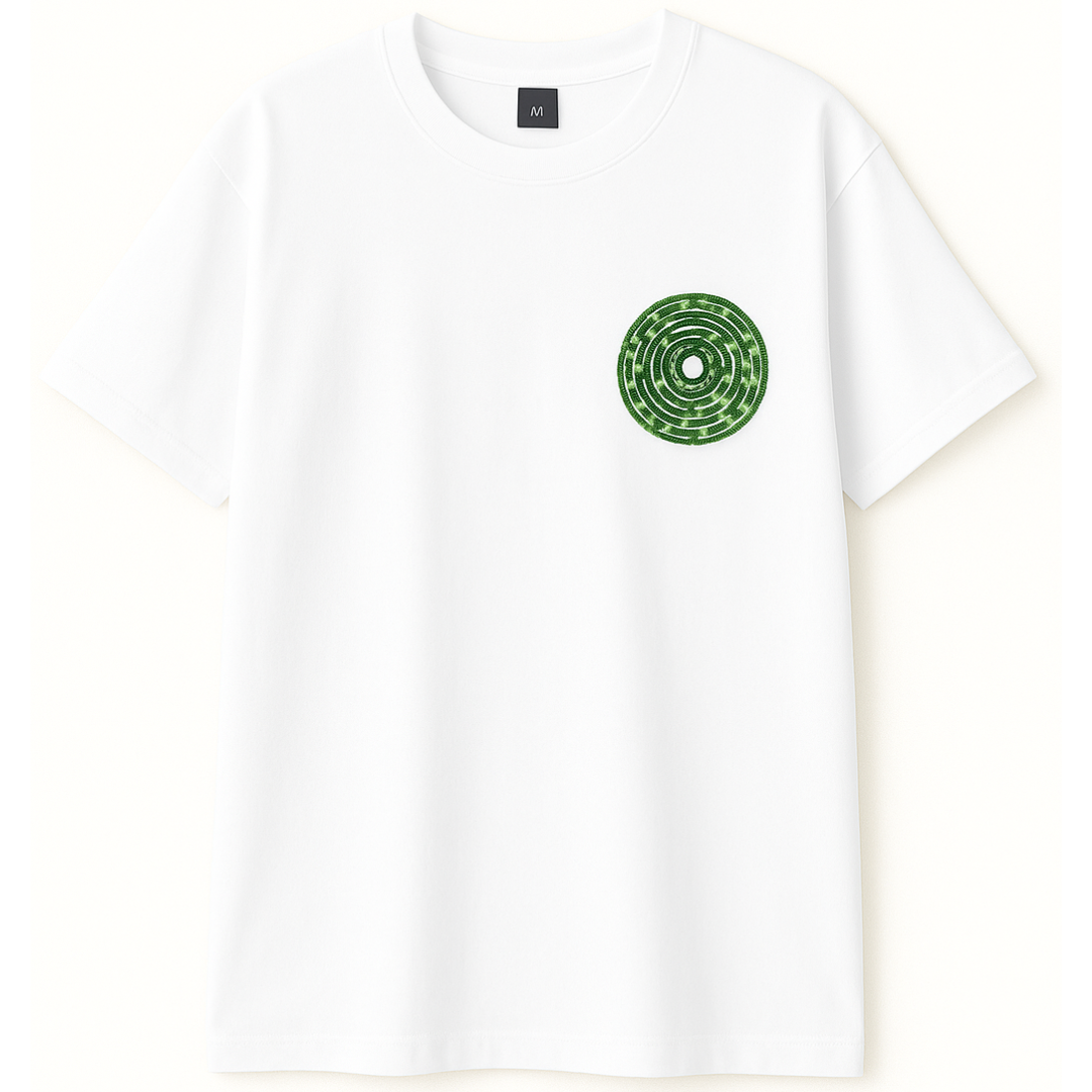Embroidery  Drop Shoulder  T Shirt - Orbit
