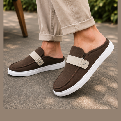 Zuqo Men's Half Shoe - Coffee Canvas