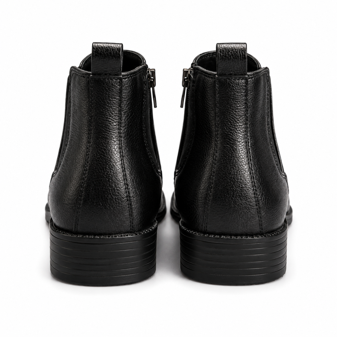 Zuqo Mens Cuban Heels Chelsea Boot : Black