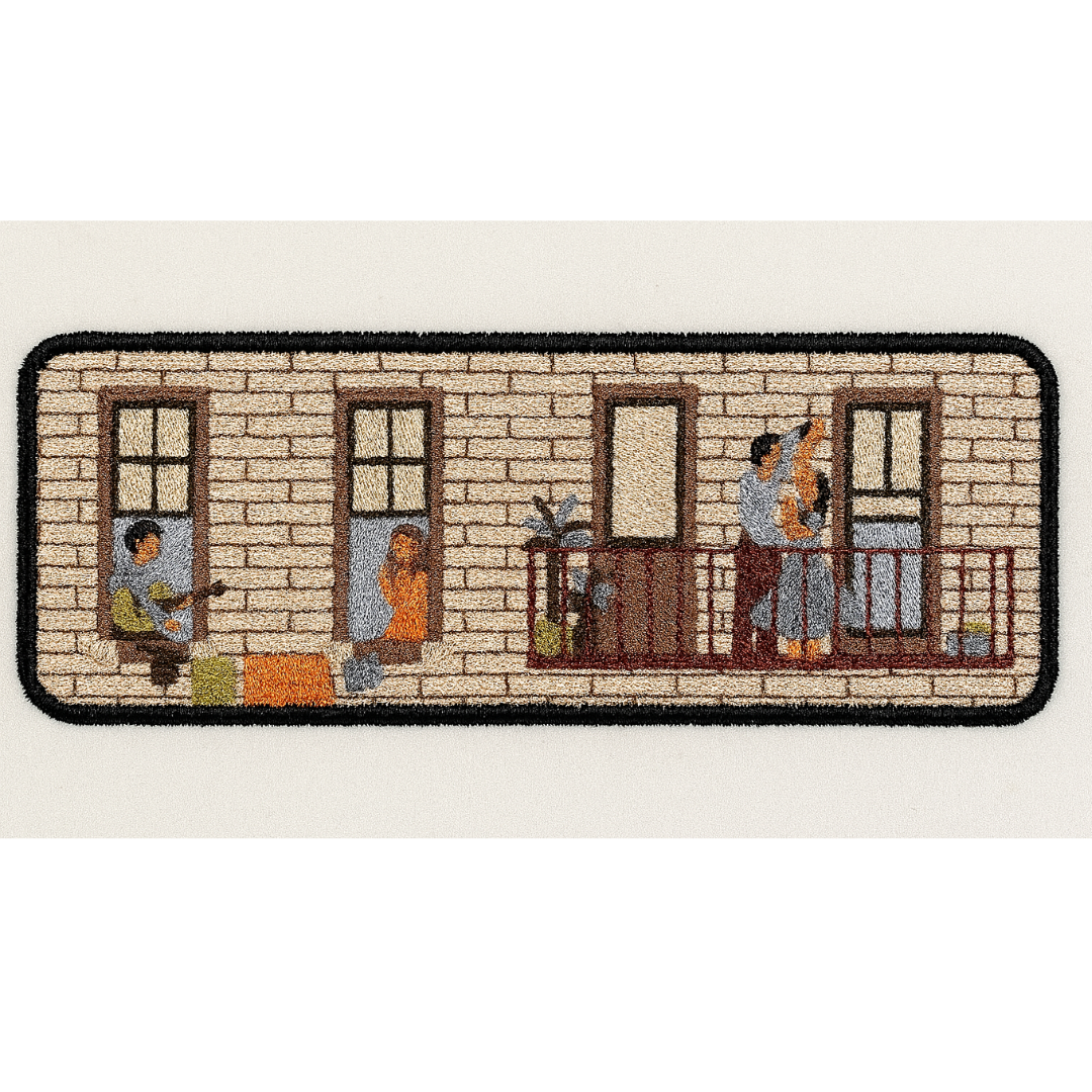 Embroidery  Drop Shoulder  T Shirt - Brick Stories