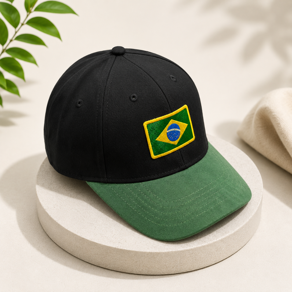 BASEBALL CAP GREEN BLACK - BRAZIL FLAG product image 1