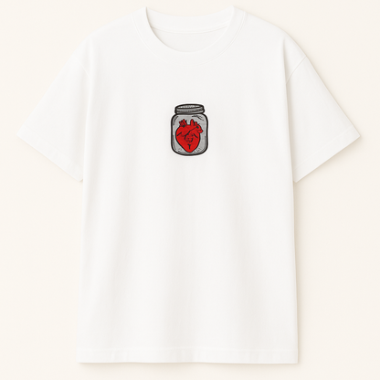 Embroidery  Drop Shoulder  T Shirt  - Anatomy of Love