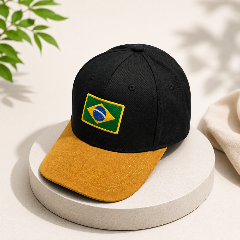 BASEBALL CAP BROWN BLACK - BRAZIL FLAG product image 1