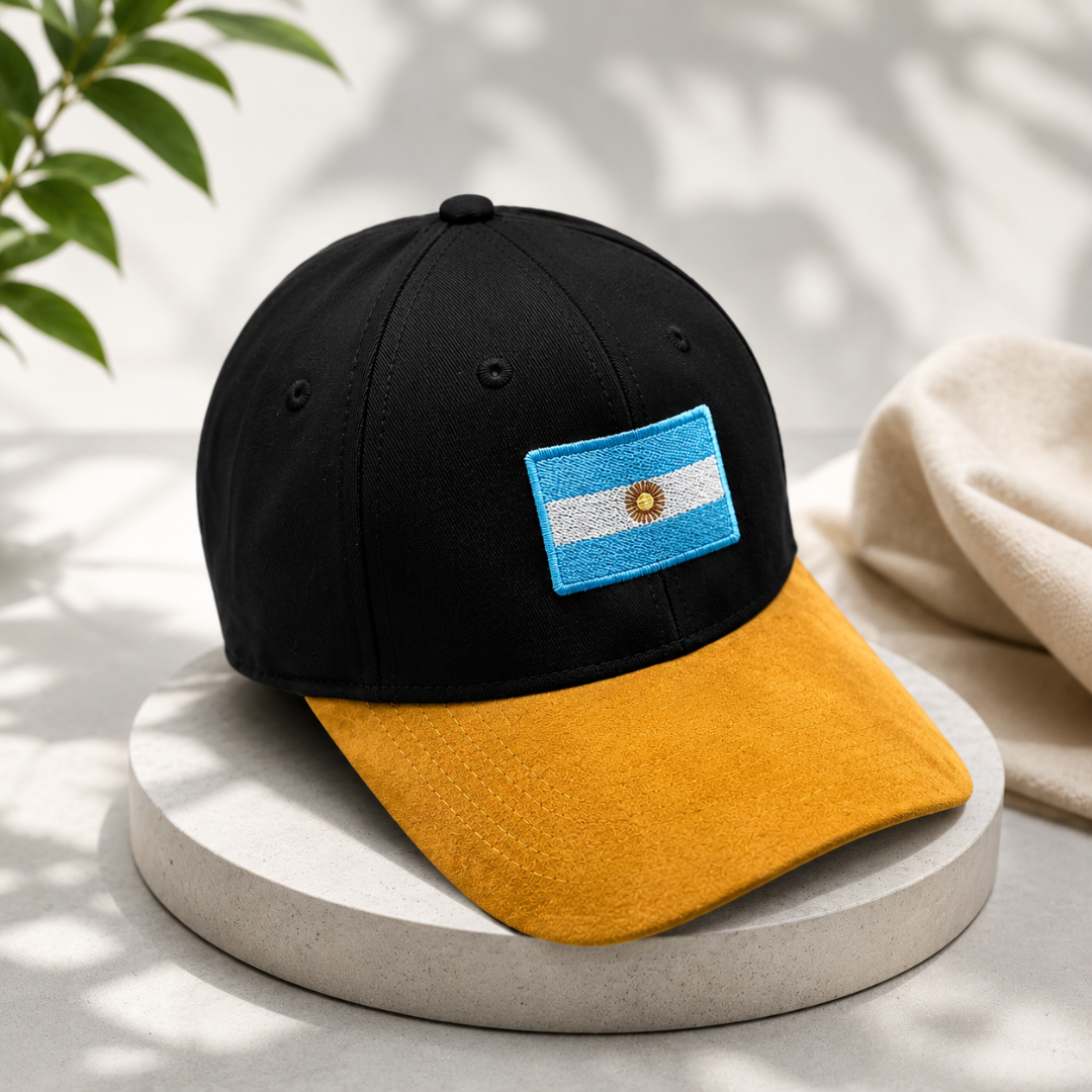 BASEBALL CAP  BROWN BLACK - ARGENTINA  FLAG