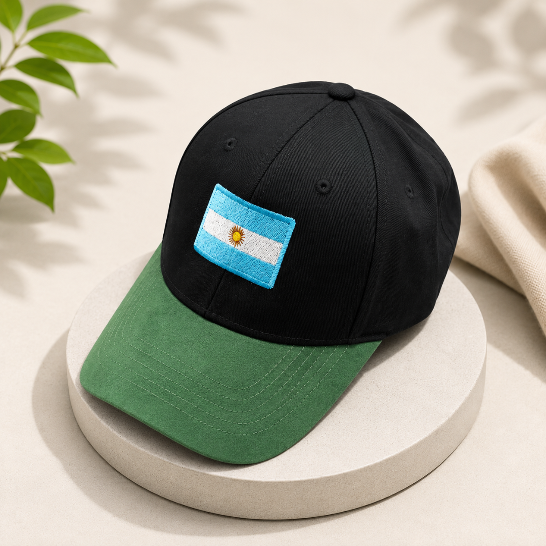 BASEBALL CAP  GREEN  BLACK - ARGENTINA  FLAG