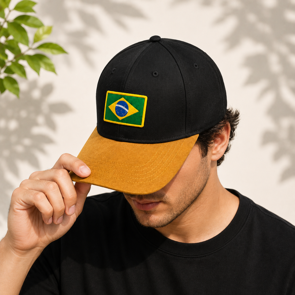 BASEBALL CAP BROWN BLACK - BRAZIL FLAG product image 2
