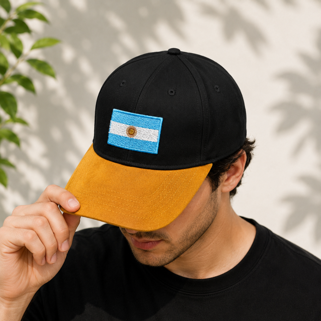 BASEBALL CAP  BROWN BLACK - ARGENTINA  FLAG