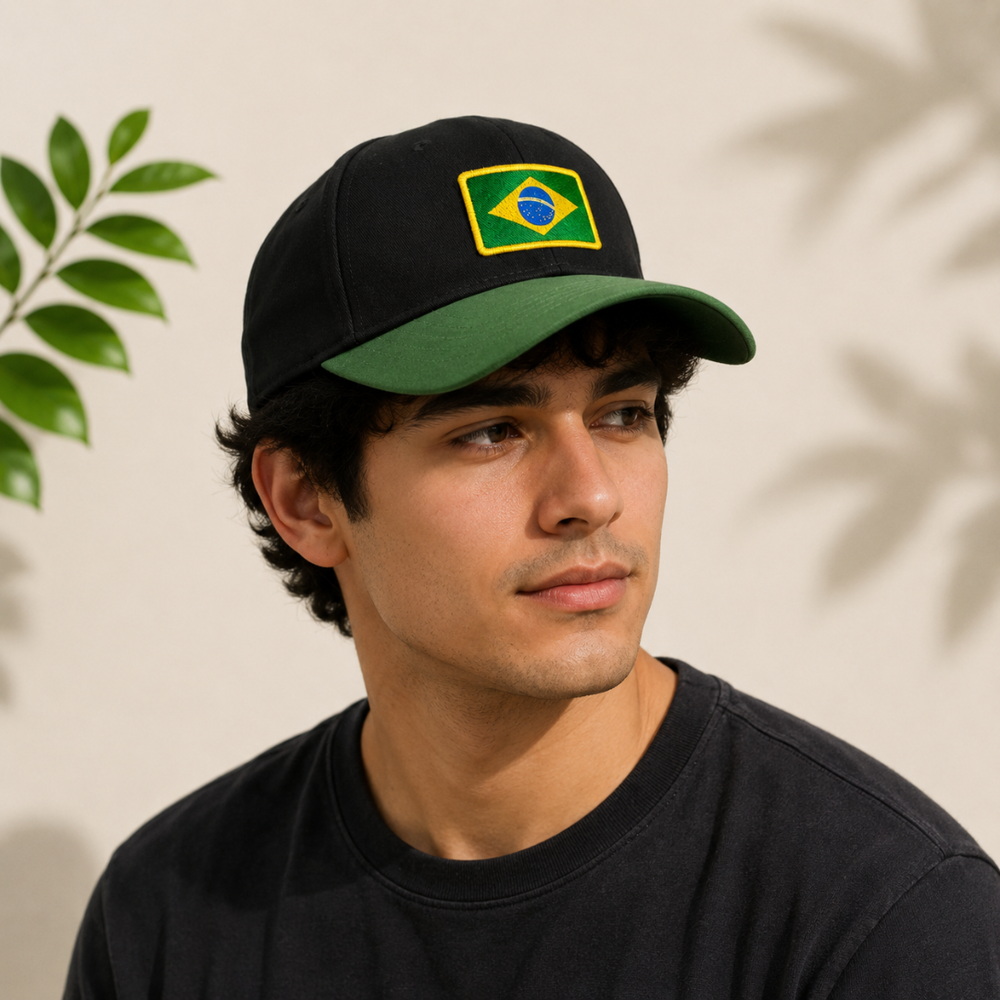 BASEBALL CAP GREEN BLACK - BRAZIL FLAG product image 2