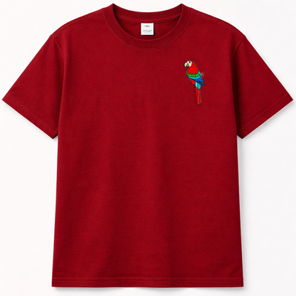 Embroidery  Drop Shoulder  T Shirt - Royal Parrot