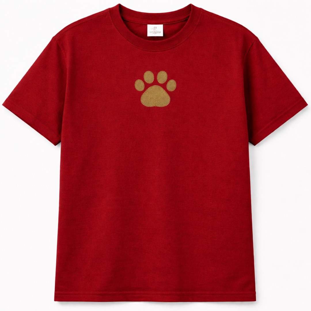 Embroidery  Drop Shoulder  T Shirt - Urban Paw