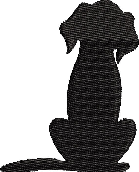 Embroidery  Drop Shoulder  T Shirt - Black Dog