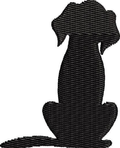 Embroidery  Drop Shoulder  T Shirt - Black Dog