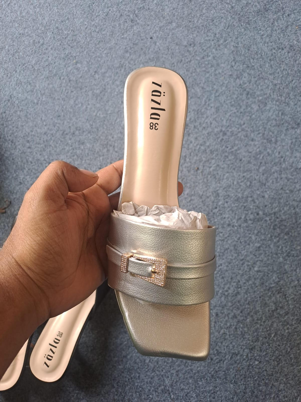 Zazla Women’s Heels – Silver  Luxe