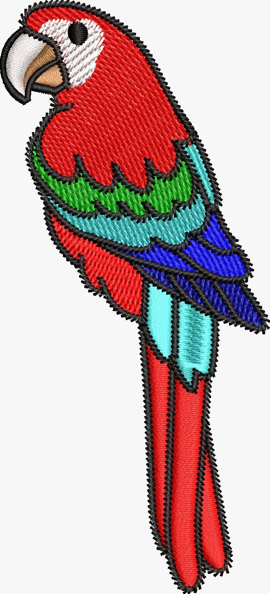 Embroidery  Drop Shoulder  T Shirt - Royal Parrot