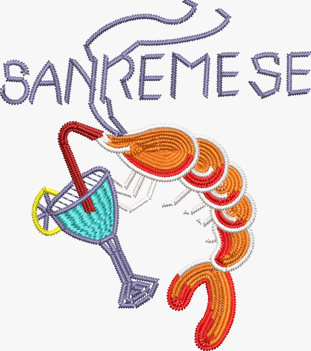 Embroidery  Drop Shoulder  T Shirt - Beach