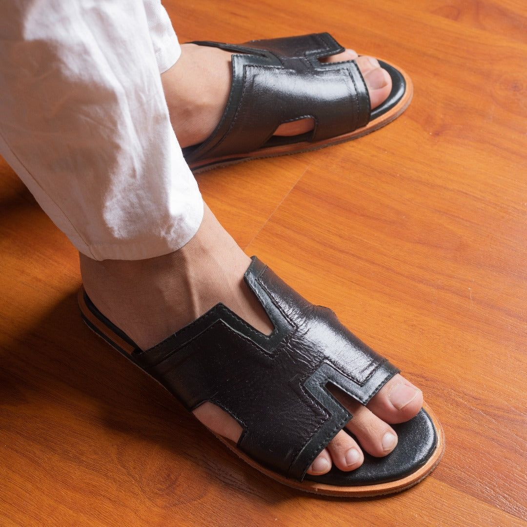 Zen Black- Leather Sandal
