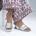Zazla Women’s Heels – Silver  Luxe