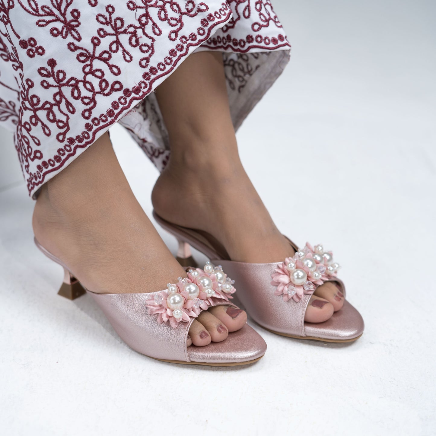 Zazla Women’s Heels – Royal Pearl Pink