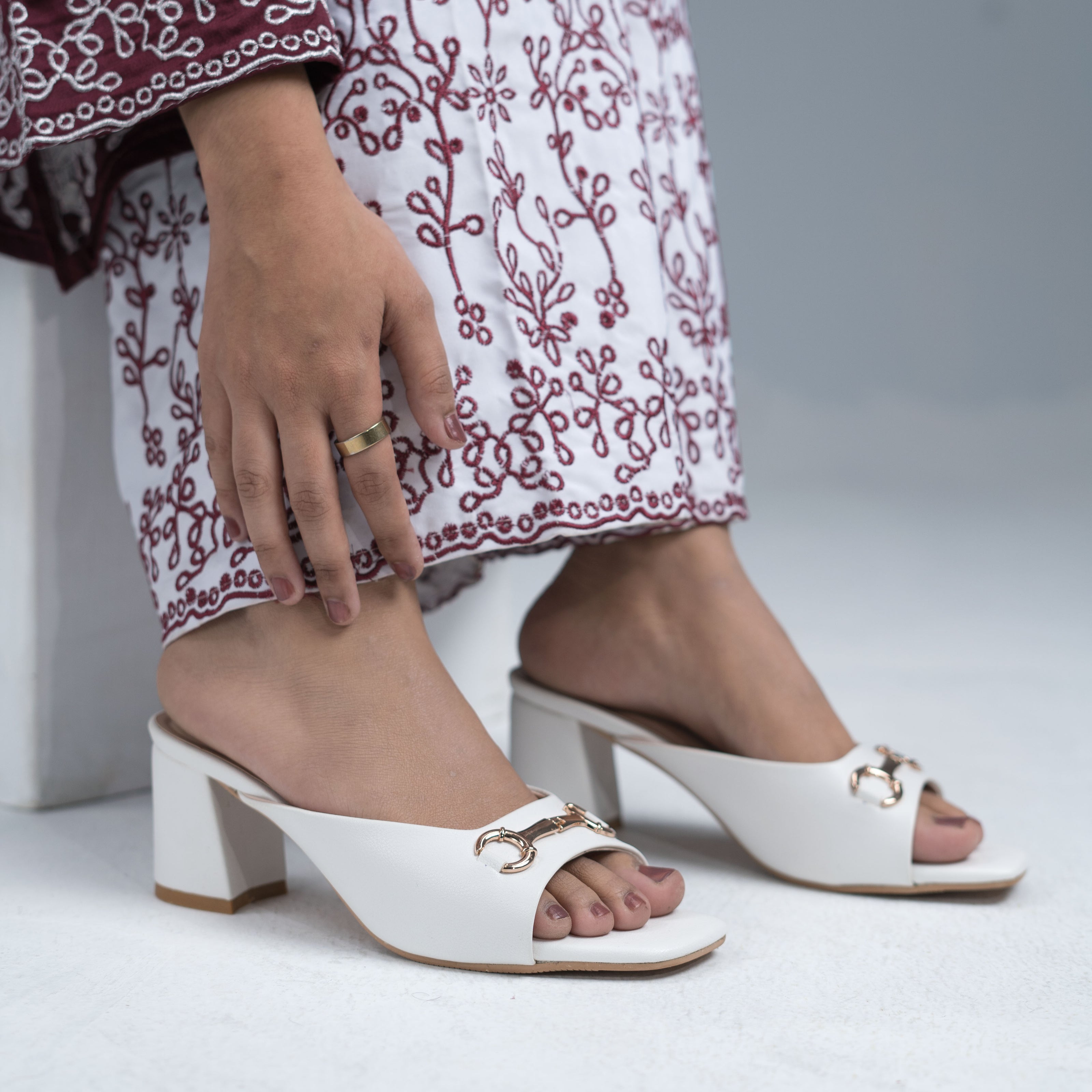 Zazla Women’s Heels -  Ivory Classic