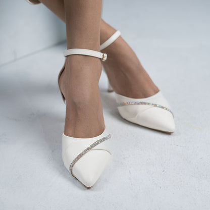 Zazla Women’s Pumps : Pearl White