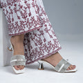 Zazla Women’s Heels – Sparkle Bow Silver